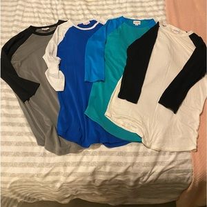 4 Randy’s lularoe XS and XXS baseball style shirts